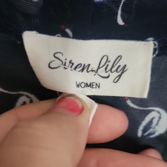 Siren Lily Midnight Blue Top with Ivory Accents - Picture 2 of 3